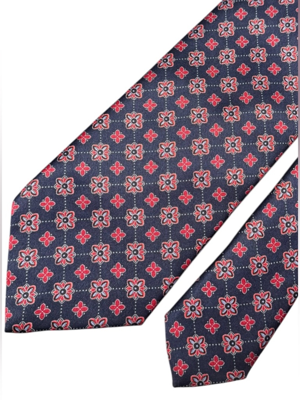 Brioni 100% Silk Blue Geometric Design Tie Necktie Quiet Luxury Handmade EUC